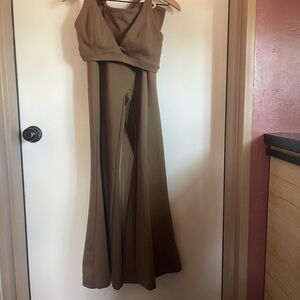 Girlfriend Collective Brown Olive Sports Bra and Bell Bottom Leggings